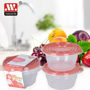 3.7L Large Round Plastic Meal Prep Container with Lid for Kitchen Use