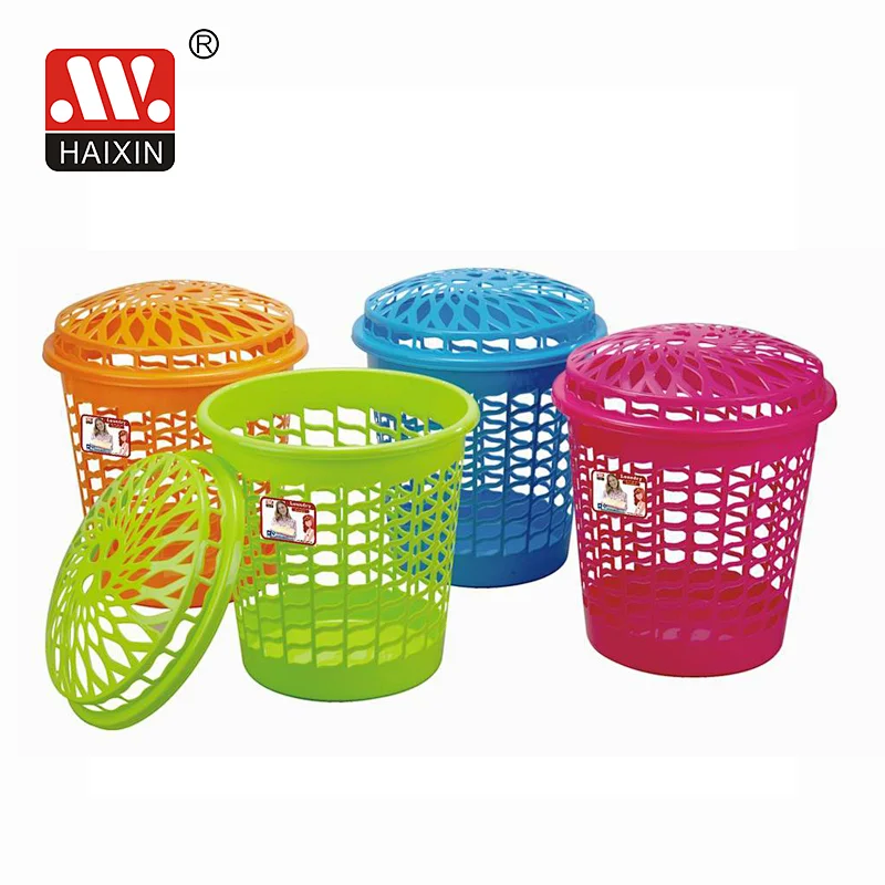 Laundry Basket Set Plastic Assorted Basket With Cover Dirty Clothes Storage 30L