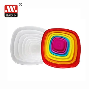 7pcs Plastic Food Container Set Fruit Vegetable Rainbow Storage Containers Food box