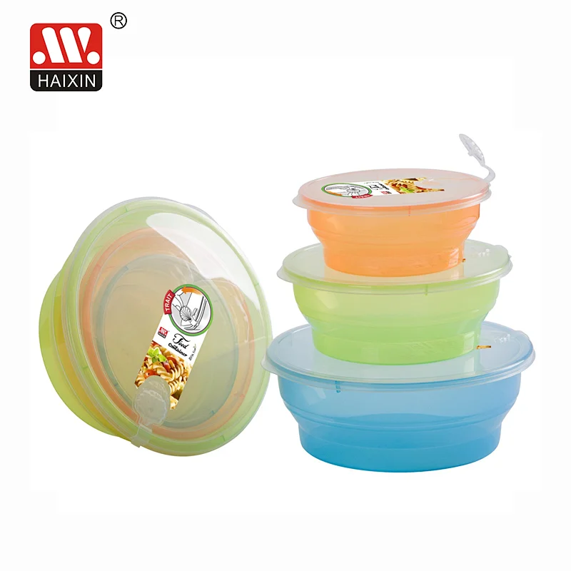 3Pcs Reusable 1-Compartment Bento Snack Boxes with Air Hole