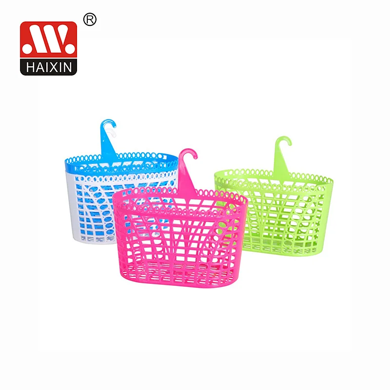 Plastic Storage Baskets With Hook Multipurpose Hollow Shower Storage Organizer