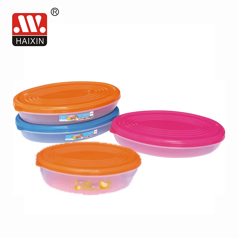 3L Plastic Ellipse Takeout Food Box with Lid