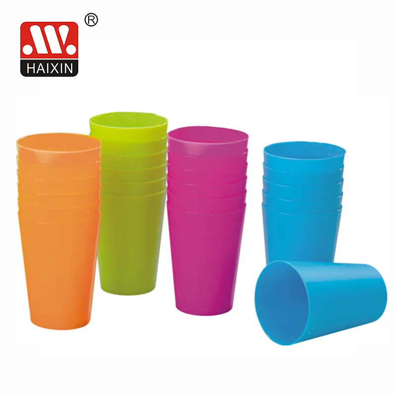 6 pcs plastic cup 230ml asscoted color kitchenware