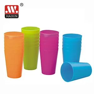 6 pcs plastic cup 230ml asscoted color kitchenware