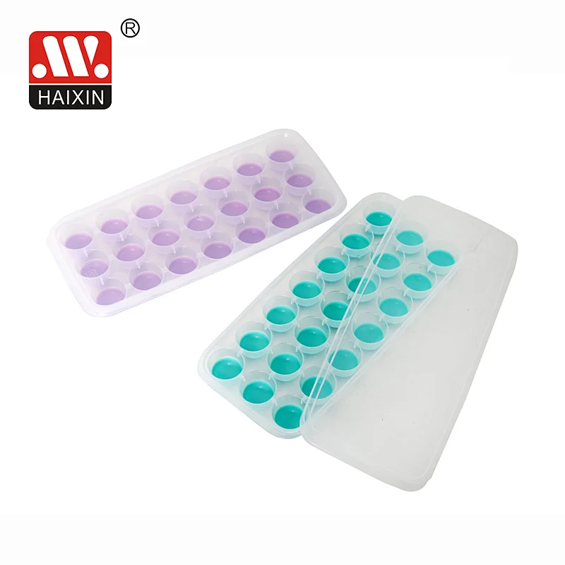 Ice Mold With Lid In Circular Shape Silicon Ice Cube Maker  With Cover Juice Cube