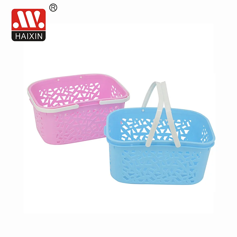 3L Portable Durable Rattan Plastic Bathroom Storage Shower Basket with handle