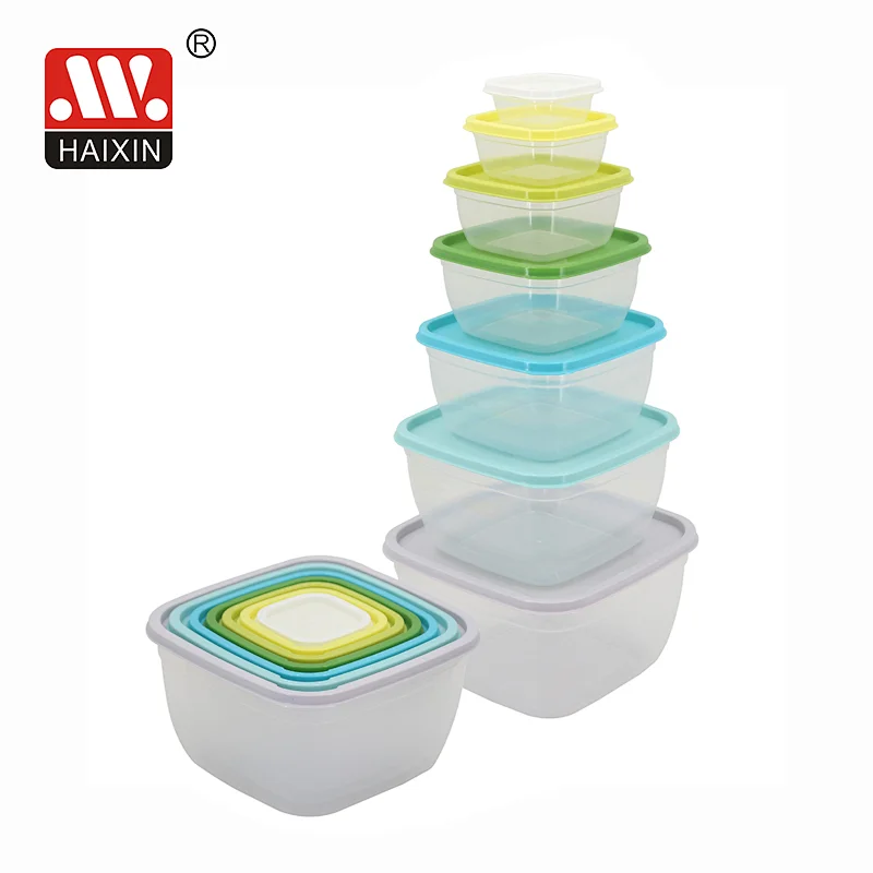 7Pcs Freezer Plastic Bento Box for Kitchen Food Storage Set