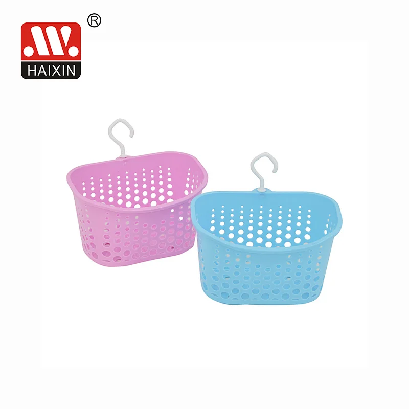 Plastic Storage Baskets With Hook Rectangle Multipurpose Hollow Storage Organizer