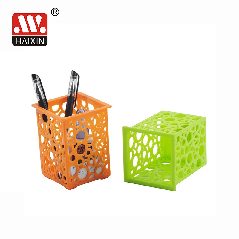 Pp Basket With Round Holes Desktop Stationery Organizer Multipurpose Basket 0.39L