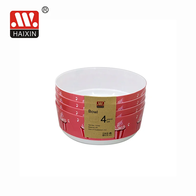 1.1L Plastic Bowls for Cereal or Salad with Printing