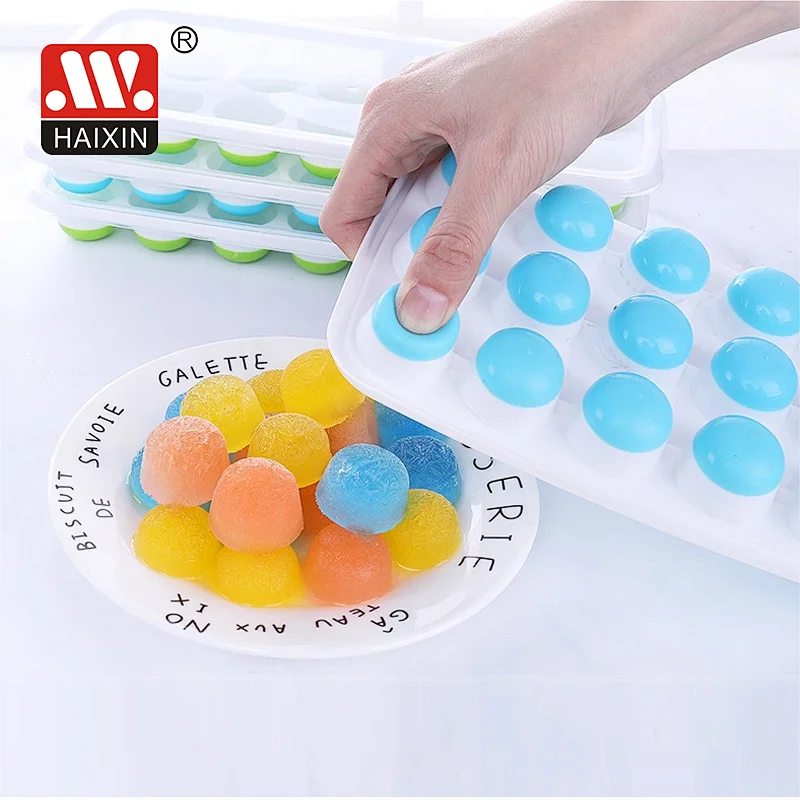 Ice Mold With Lid In Circular Shape Silicon Ice Cube Maker  With Cover Juice Cube