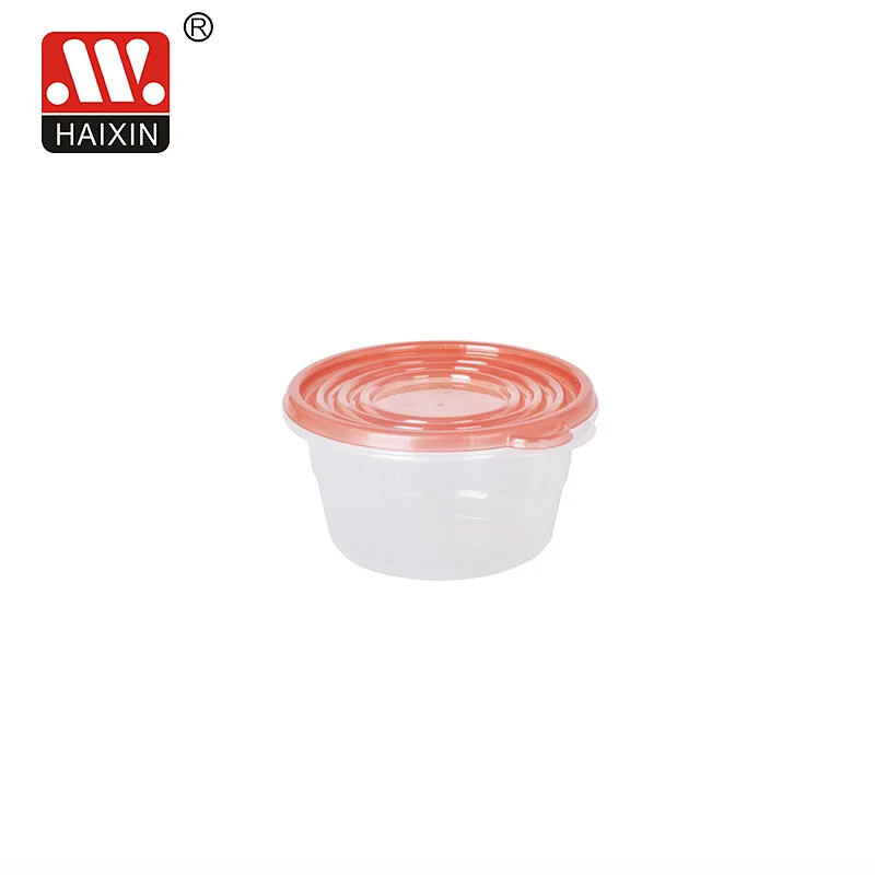 1/2/4pcs Round Plastic Food Container Set Transparent Food storage Box 760ml