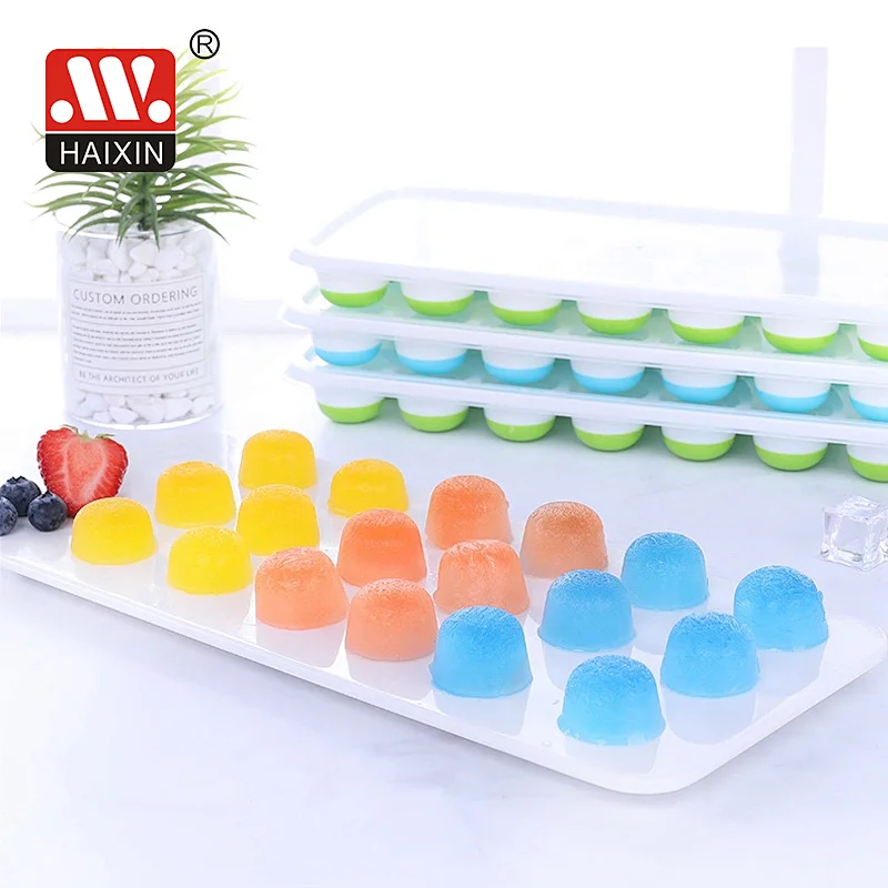 Ice Mold With Lid In Circular Shape Silicon Ice Cube Maker  With Cover Juice Cube