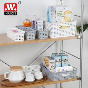 plastic handy baskets with holes bamboo pattern