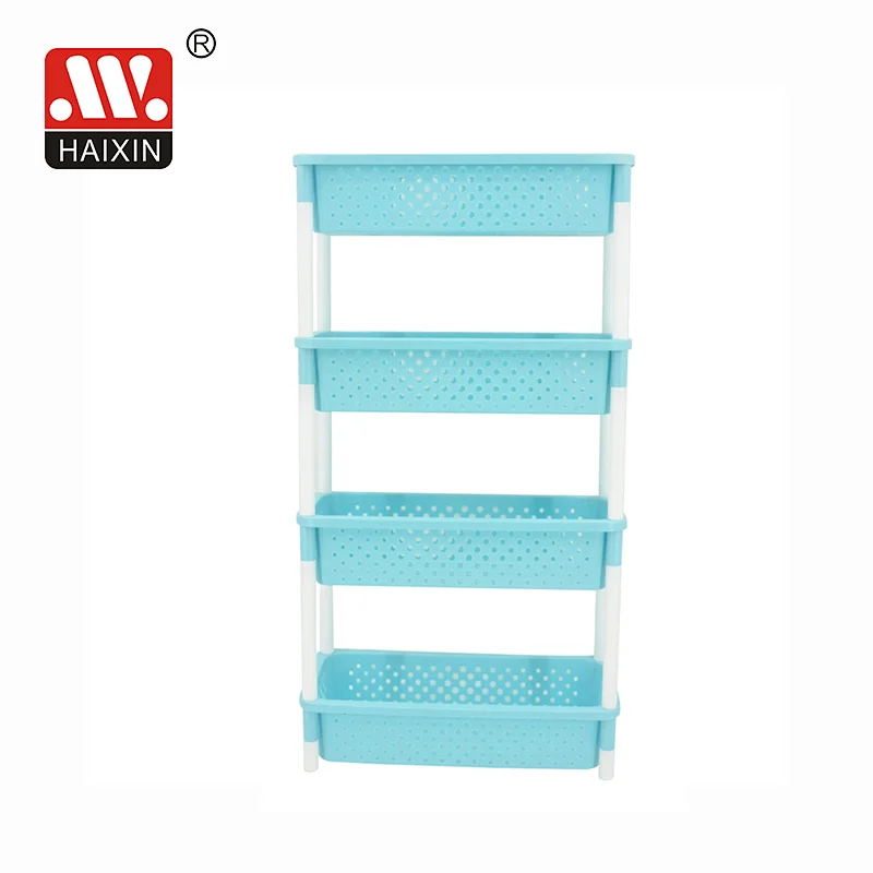 4 Layers Plastic Storage Shelf Organizer Rack for Kitchen Bathroom