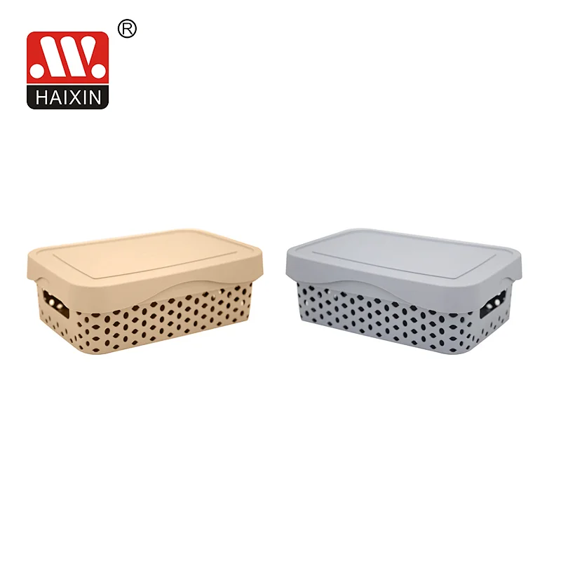 Plastic basket with cover and handle 4L