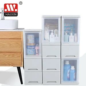 Household Plastic Storage Cabinet with Drawers and Container