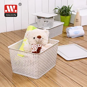 New Design rectangular 5L/10L/17L basket with cover  multipurpose use plastic hollow basket