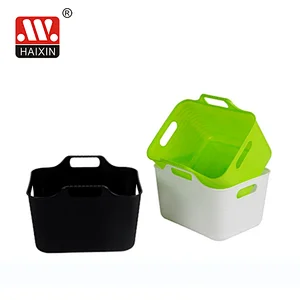 Plastic flexible rectangular handy PE bucket 3.7L for storage
