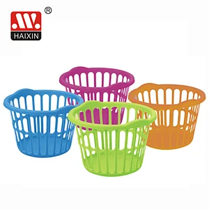 Plastic Laundry Basket With Long Slim Holes Dirty Clothes Storage Laundry Basket 27L