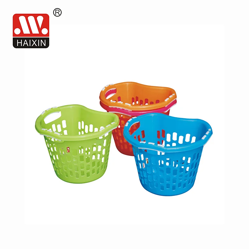 Curved Shape Laundry Basket Plastic Laundry Baskets With Handles Assorted Basket 12L
