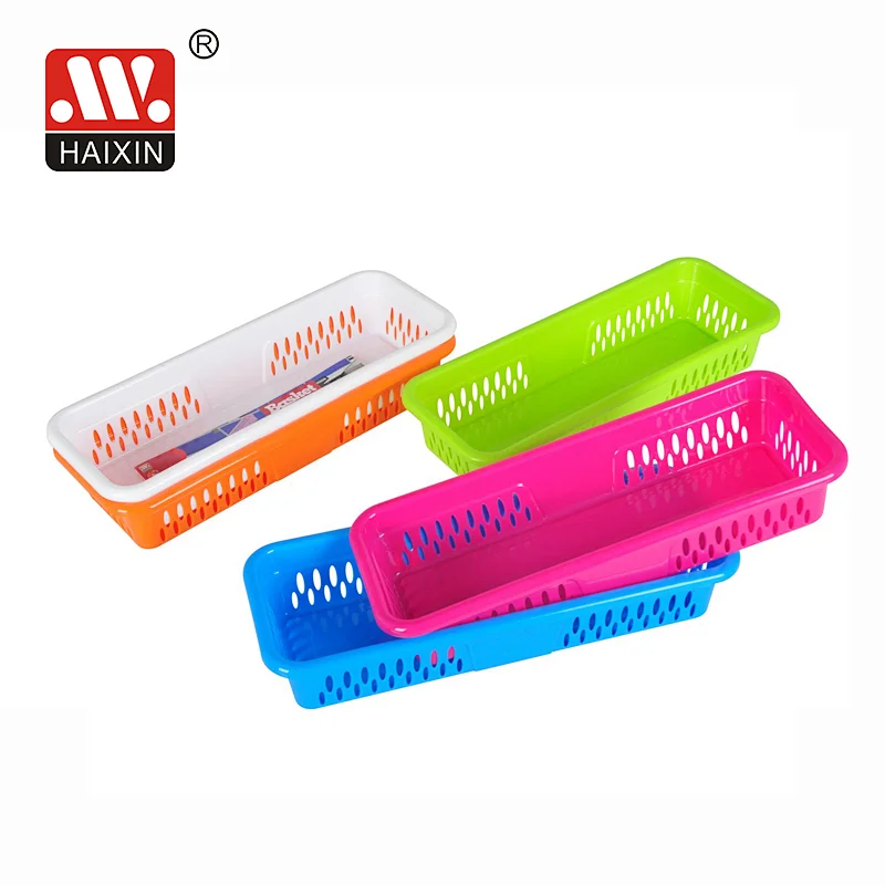 Slim Pencil Organizer Storage Container Small Plastic Basket Tray Box Utility Basket
