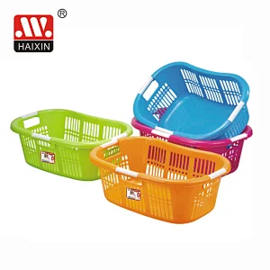 Curved Shape Laundry Basket Plastic Laundry Baskets With Handles Assorted Basket 27L
