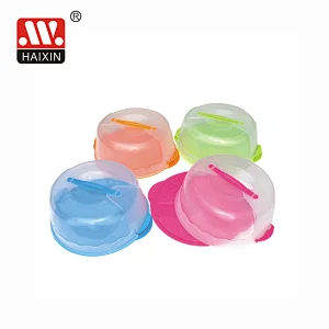 Plastic houseware big cake server round cake box with click