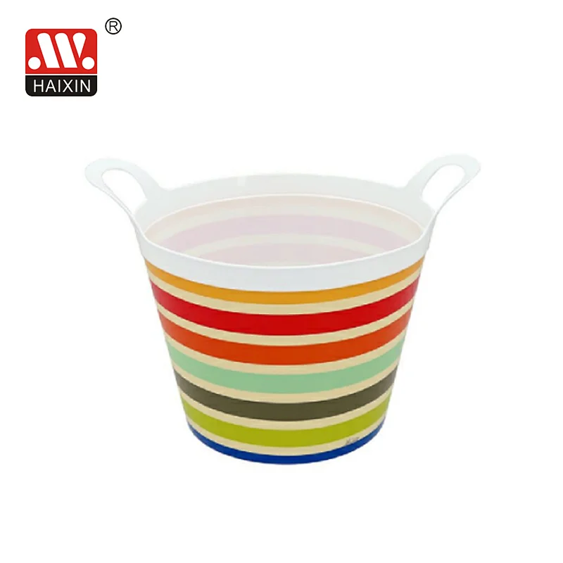 Plastic rainbow storage box IML STACKABLE FLEXIBLE TUB/ STORAGE BUCKET(30L) round