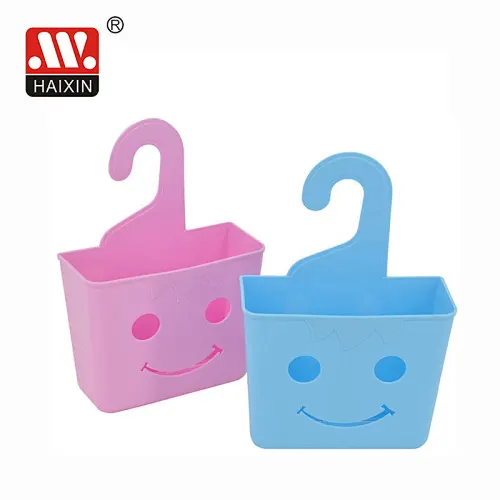 Multipurpose Storage Basket With Smile Design Basket With Hook Plastic Storage Basket