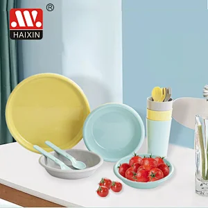 15 pcs children cutlery set kids tableware plate bowel glass spoon each 3 pcs
