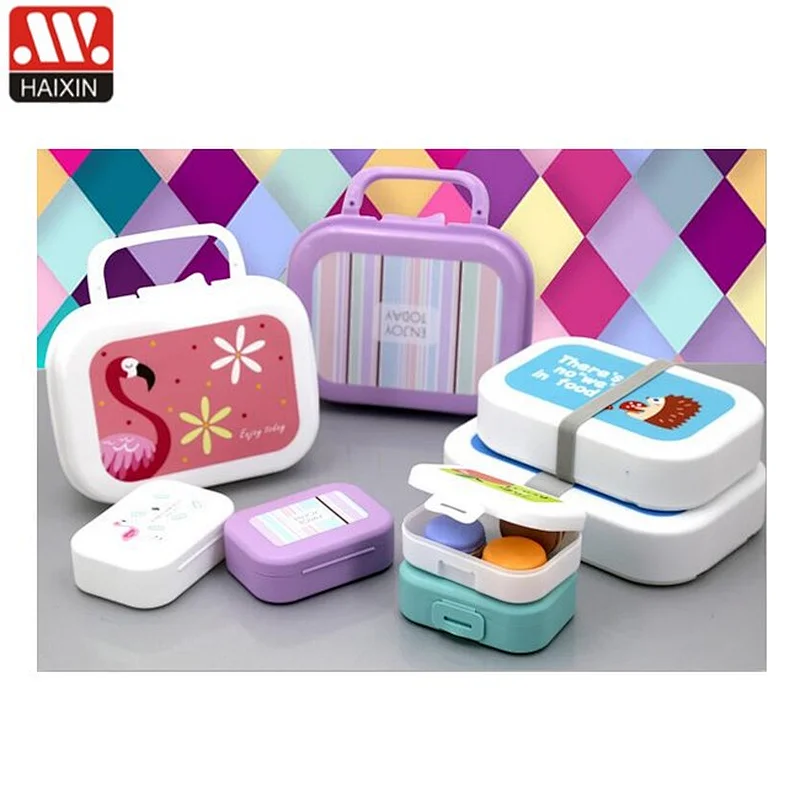 1L Lovely Printed School Lunch Container Bento Box with Handle