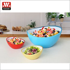 round salad bowl 0.4L ps double color bowl kitchen bowl plastic  bowl  fruit bowl