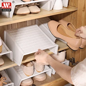 Plastic Shoe Storage Rack Double Cabinet Finishing