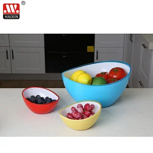 round salad bowl 0.4L ps double color bowl kitchen bowl plastic  bowl  fruit bowl