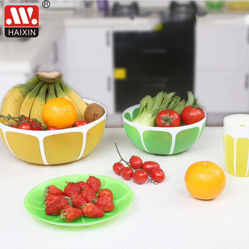 double color salad bowl Lemon bowl 0.65L fruit bowls plastic salad bowl kitchen bowls