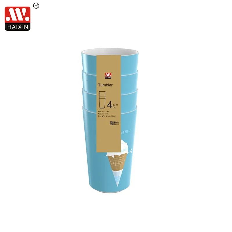 Plastic Water Tumbler Reusable BPA Free 0.38L