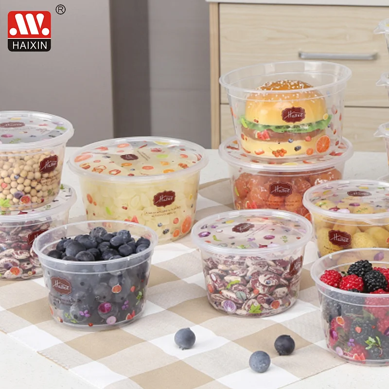 In Mold Labeling Storage Container with Durable Lid for Food Organizing