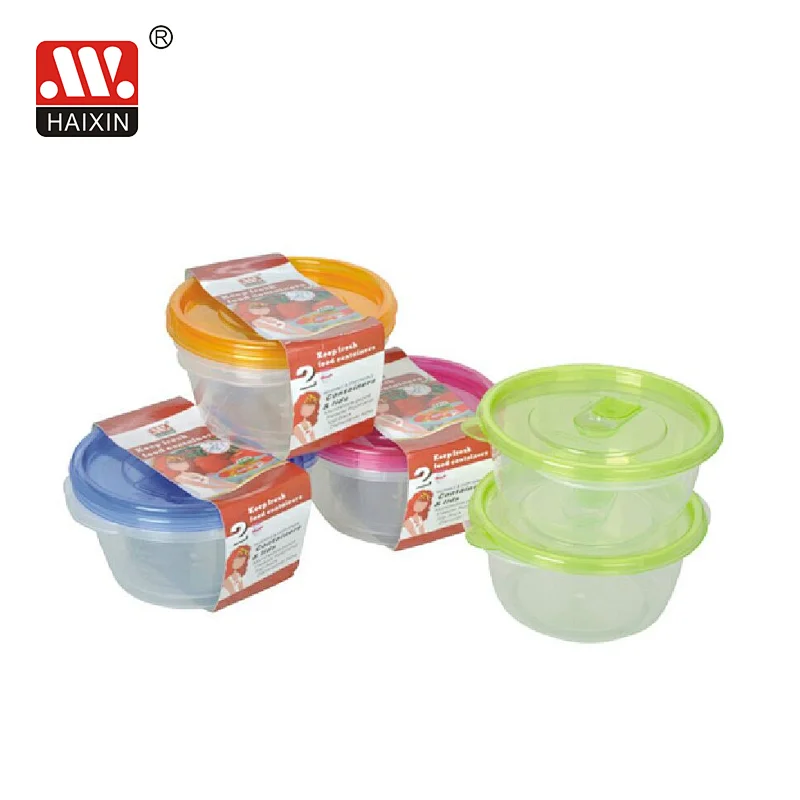 Round Plastic Disposable Food Salad Containers Set with Air Vented Lid