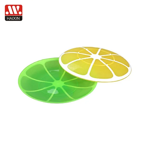 plastic double color plate Lemon plate  fruit plate  double color Lemon plate