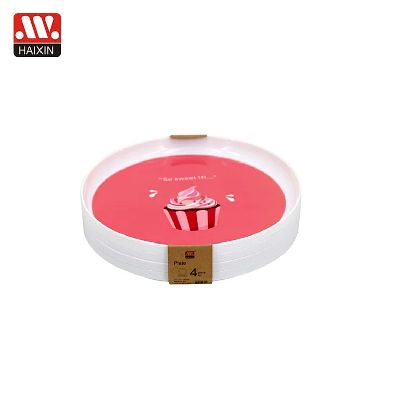 Plastic Round Dinner Plates Reusable BPA Free