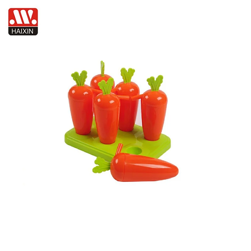4pcs/6pcs ice-lolly traditional carrot pop plastic stick big long mouth cap molds  maker