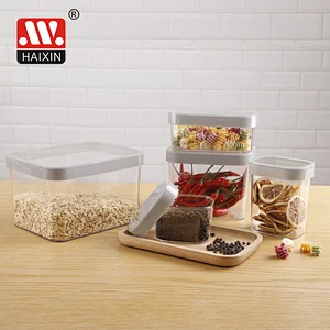 440ml AS Clear Square Plastic Canister