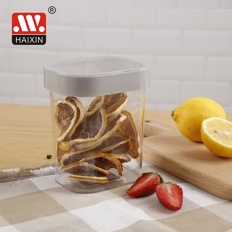 440ml AS Clear Square Plastic Canister