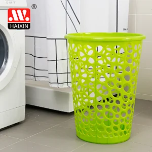 Plastic Large Laundry Basket Without Lid Oval Shape Dirty Clothes Storage Basket 51L