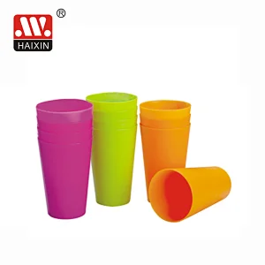 6 pcs plastic cup 230ml asscoted color kitchenware
