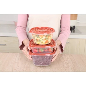 1.2L Plastic Food Storage Freezer Containers with Leak-proof Lids