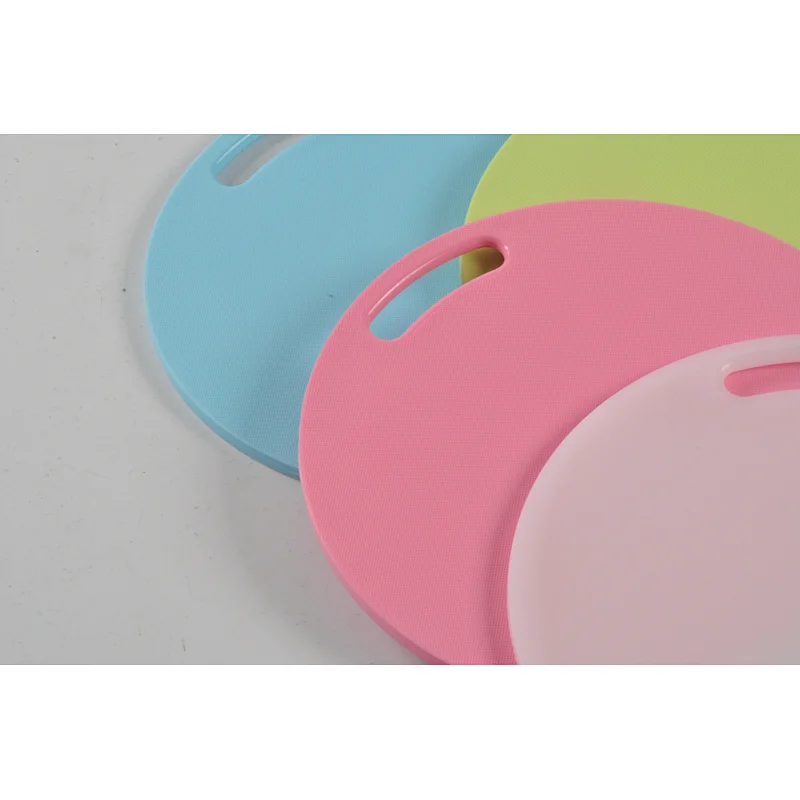 chopping board round shape with handle PP material BPA free macoron color small size