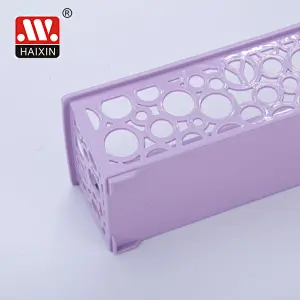 Plastic Basket With Round Holes Rectangle Desktop Organizer Multipurpose Basket 0.73L