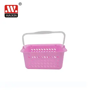Plastic Basket With Round Holes Rectangle Basket With Handles Multipurpose Storage 4L